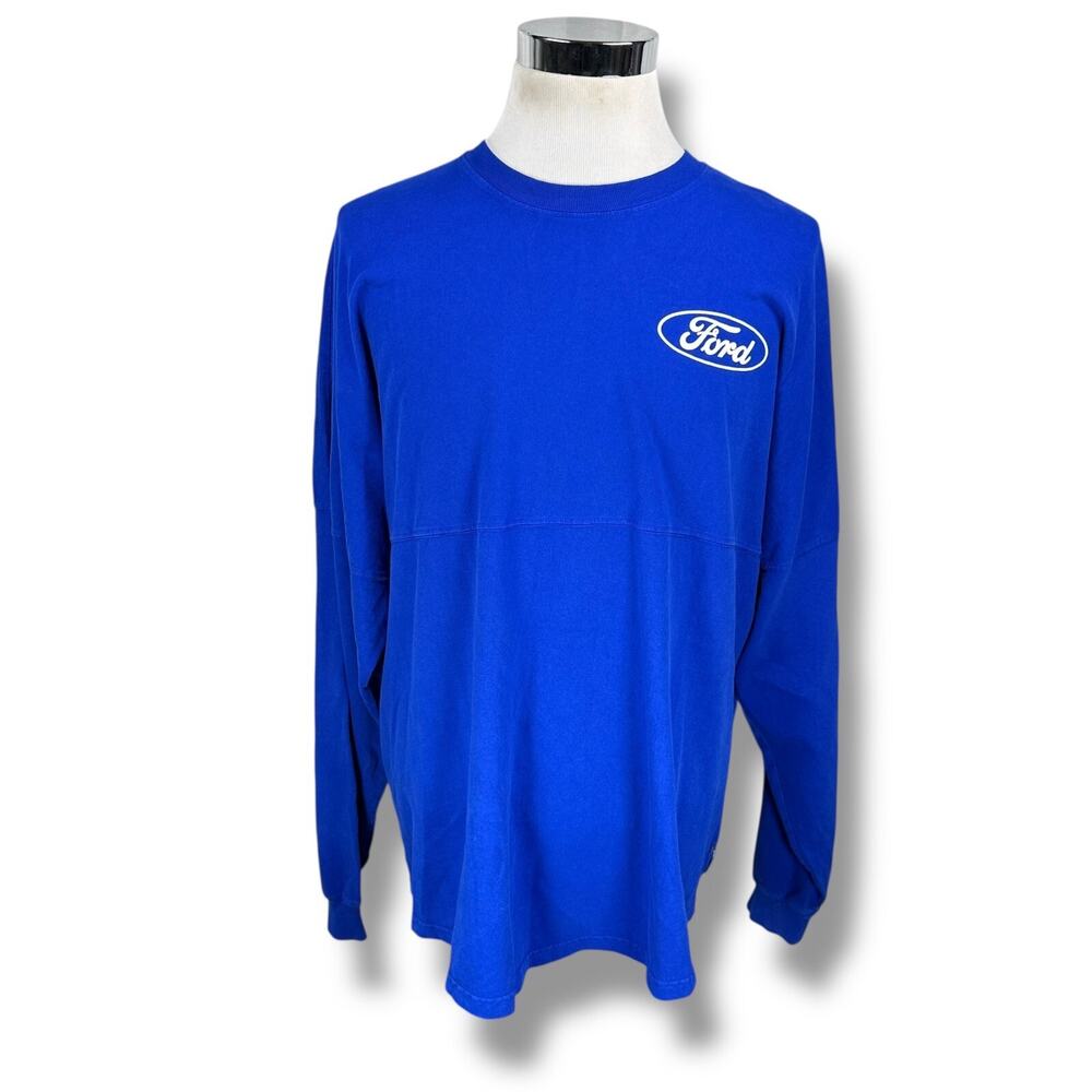 Ford Spirit Jersey Shirt Men’s 2XL XXL Blue Cotton Crew Neck Long Sleeve New